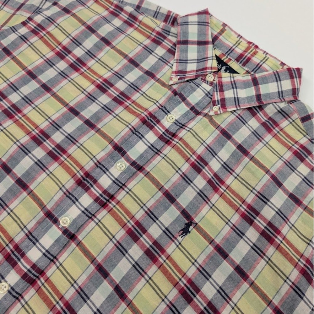 Vintage Polo Ralph Lauren Blake Button Shirt Mens XL‎ Colorful Plaid 100% Cotton